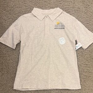 Dip Light Gray Polo Shirt with Mountain Design